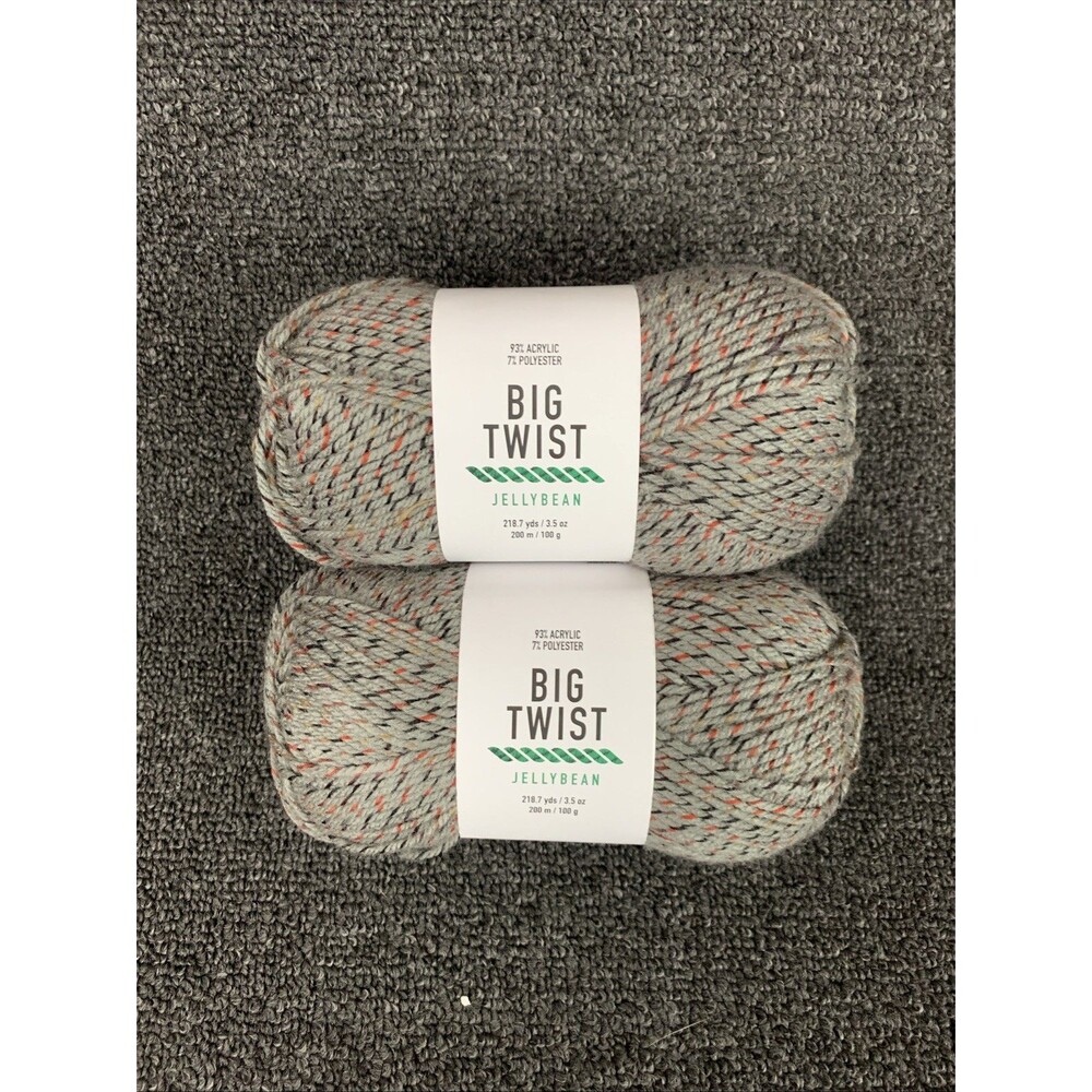 Lot Of 2 Big Twist Jellybean, Colorway Rock Candy, NEW 218.7yds Ea, 3.5oz